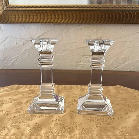 Marquise by Waterford Crystal Candle Holders - Treviso Design 6" Never Used - Picture 3 of 4
